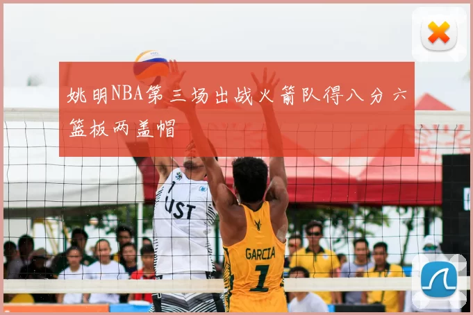 姚明NBA第三场出战火箭队得八分六篮板两盖帽